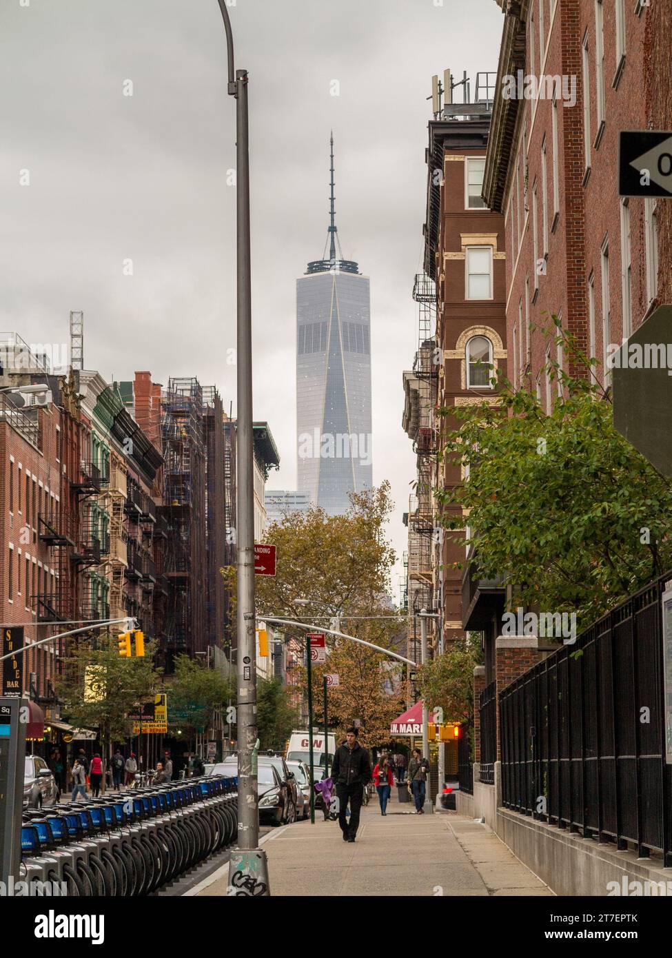 Vue sur le World Trade Center depuis Soho Banque D'Images