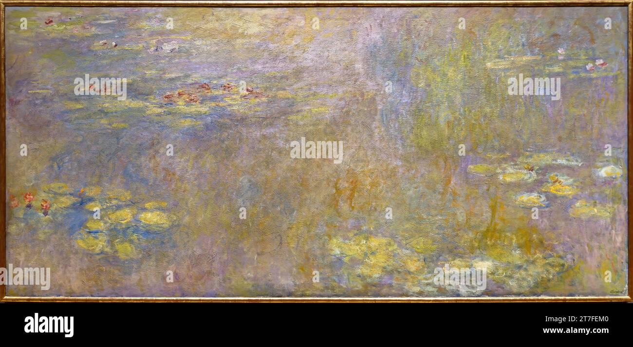 Londres, Royaume-Uni - 19 mai 2023 : peinture des nénuphars qui est une série d'environ 250 peintures à l'huile de l'impressionniste français Claude Monet, exposées à Banque D'Images