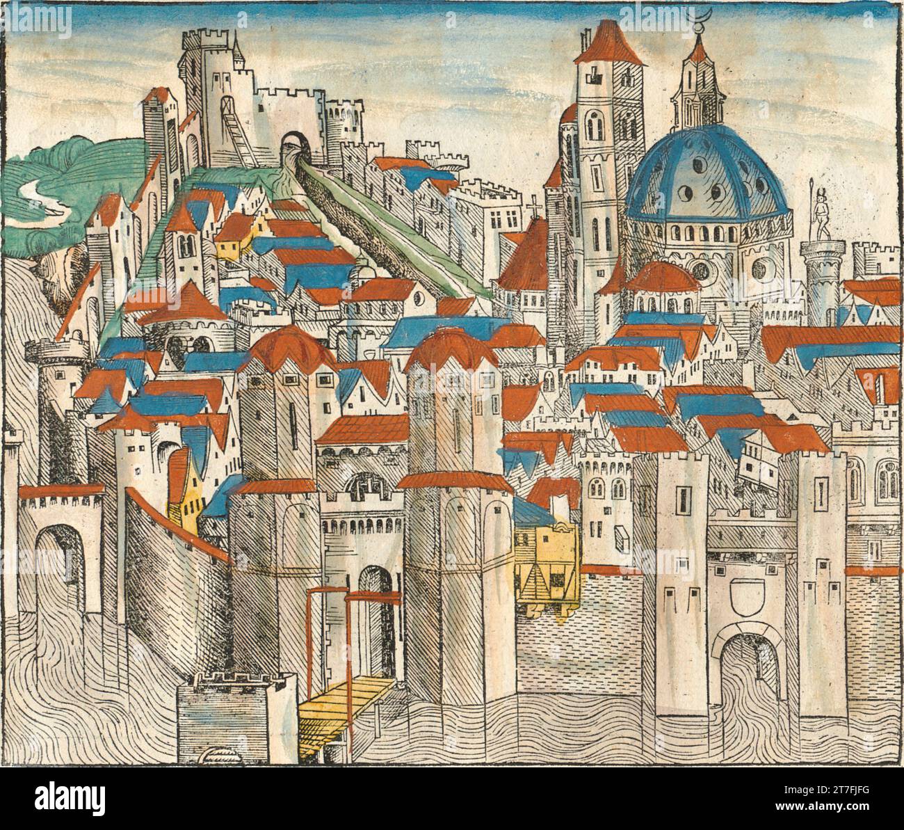 Représentation de Nicée, Empire byzantin - Illustration de la chronique de Nuremberg, 1493. Illustré par Wilhelm Pleydenwurff et Michael Wolgemut Banque D'Images
