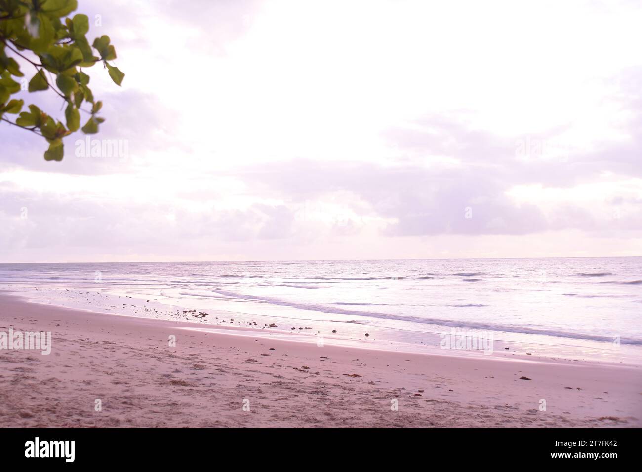 coucher de soleil sur la plage de sable avec vagues de mer vacances repos liberté image de l'océan Banque D'Images