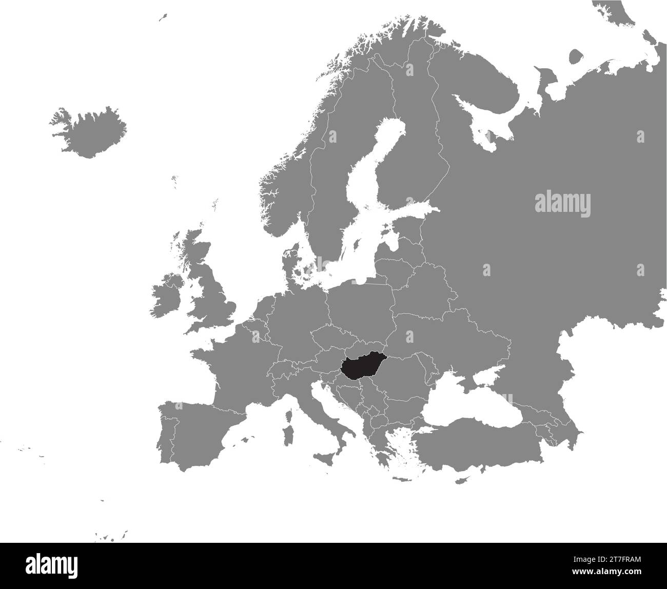 Carte de localisation de la RÉPUBLIQUE DE HONGRIE, EUROPE Illustration de Vecteur