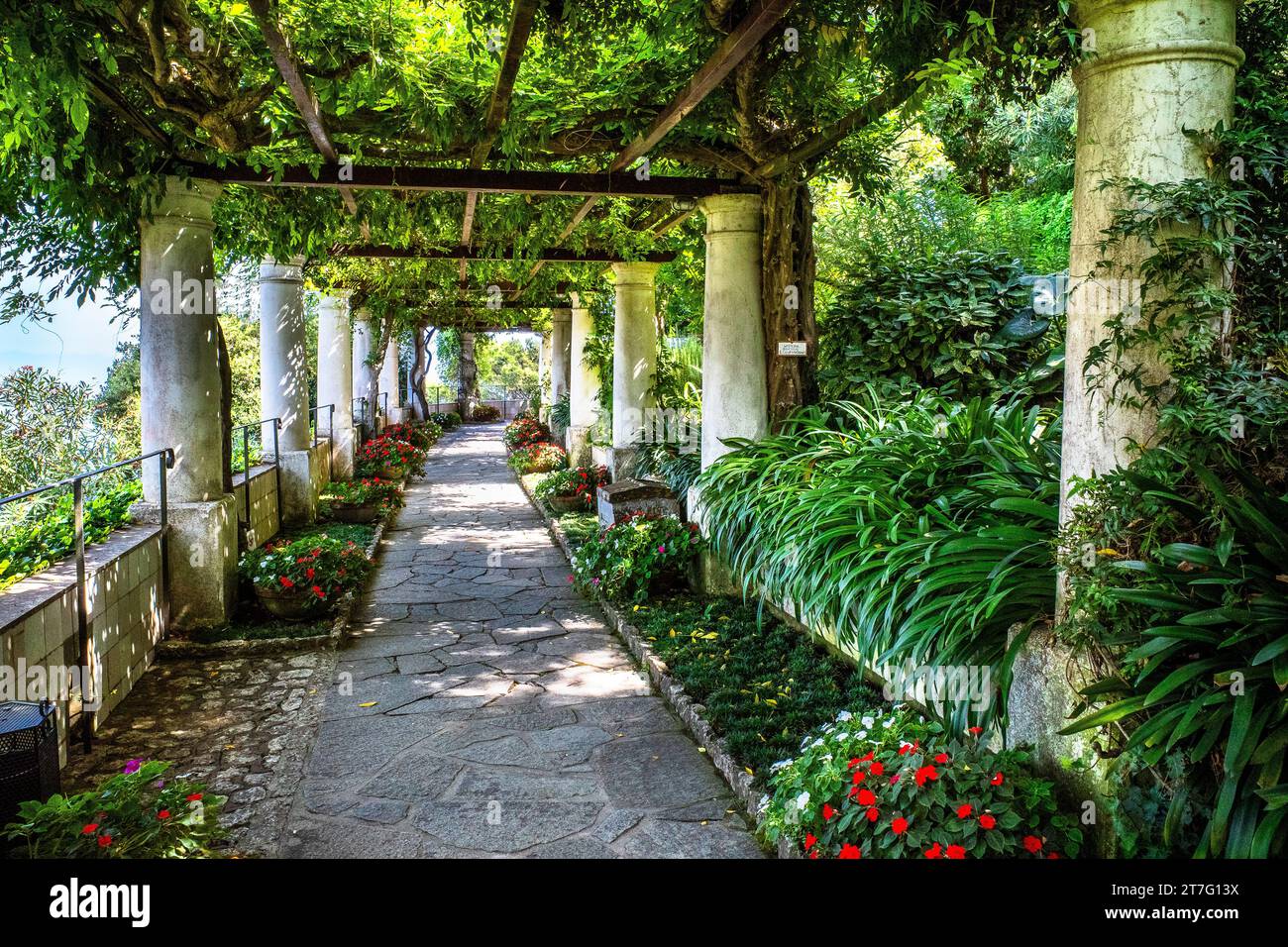 villa san michele capri italie vue jardin Banque D'Images