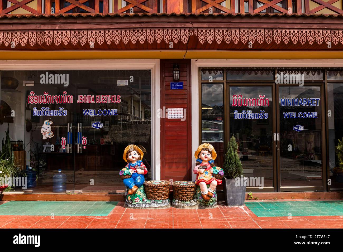 Rue du centre-ville, Phonsavan, Xiangkhouang province, Laos, Asie du Sud-est, Asie Banque D'Images