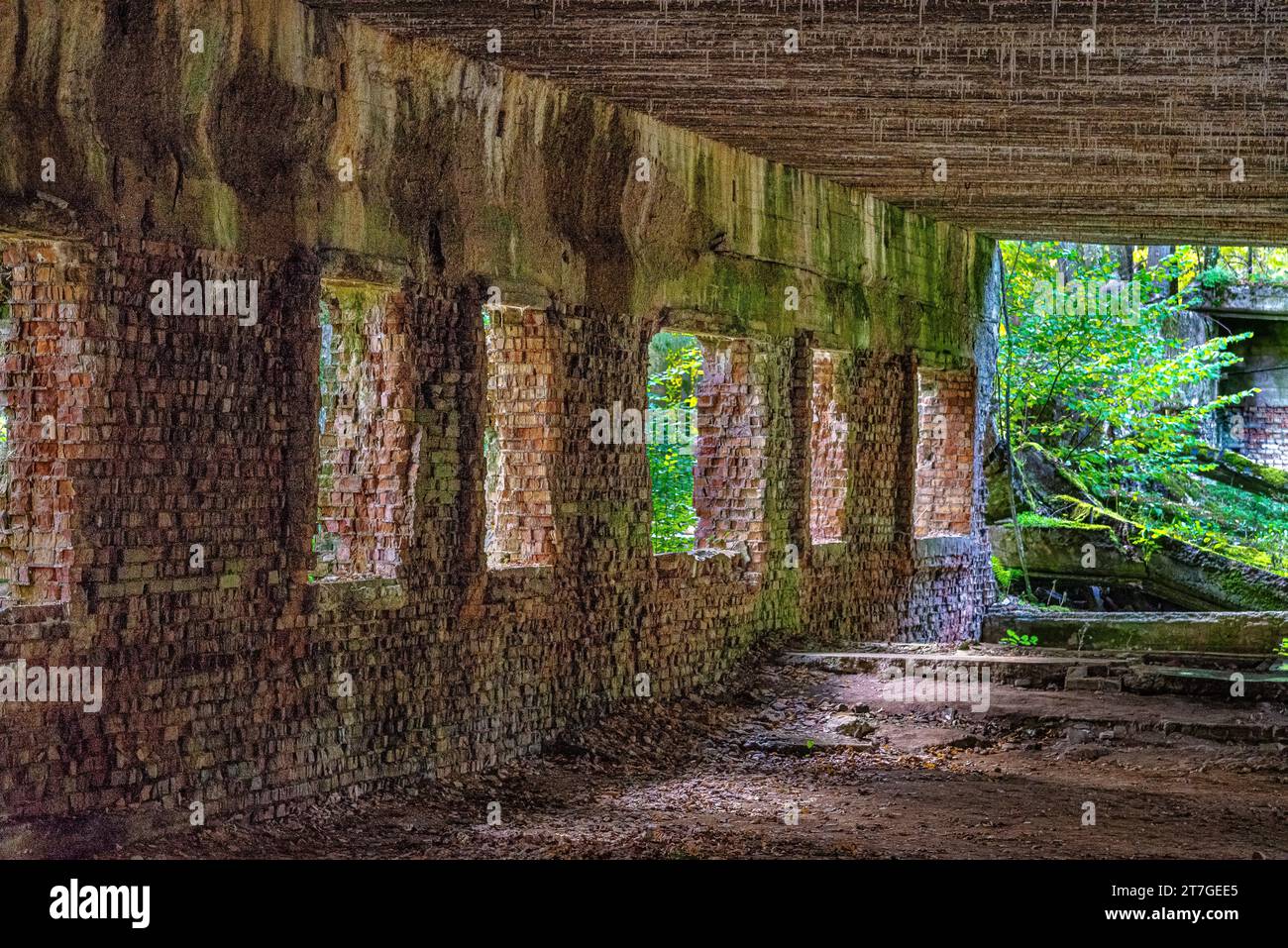 Wolf's Lair est une ville de bunkers entourée de forêts, de lacs et de marécages. C'est le plus grand et le plus reconnaissable commandement sur le terrain d'Adolf Hitler. Banque D'Images
