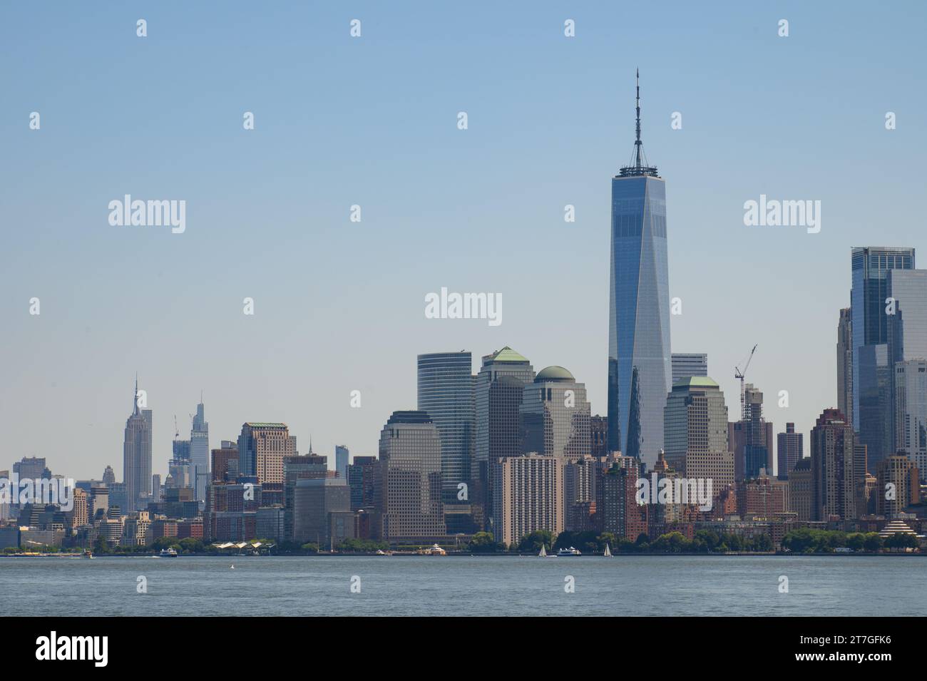 Le World Trade Center et Manhattan Skyline à New York Banque D'Images