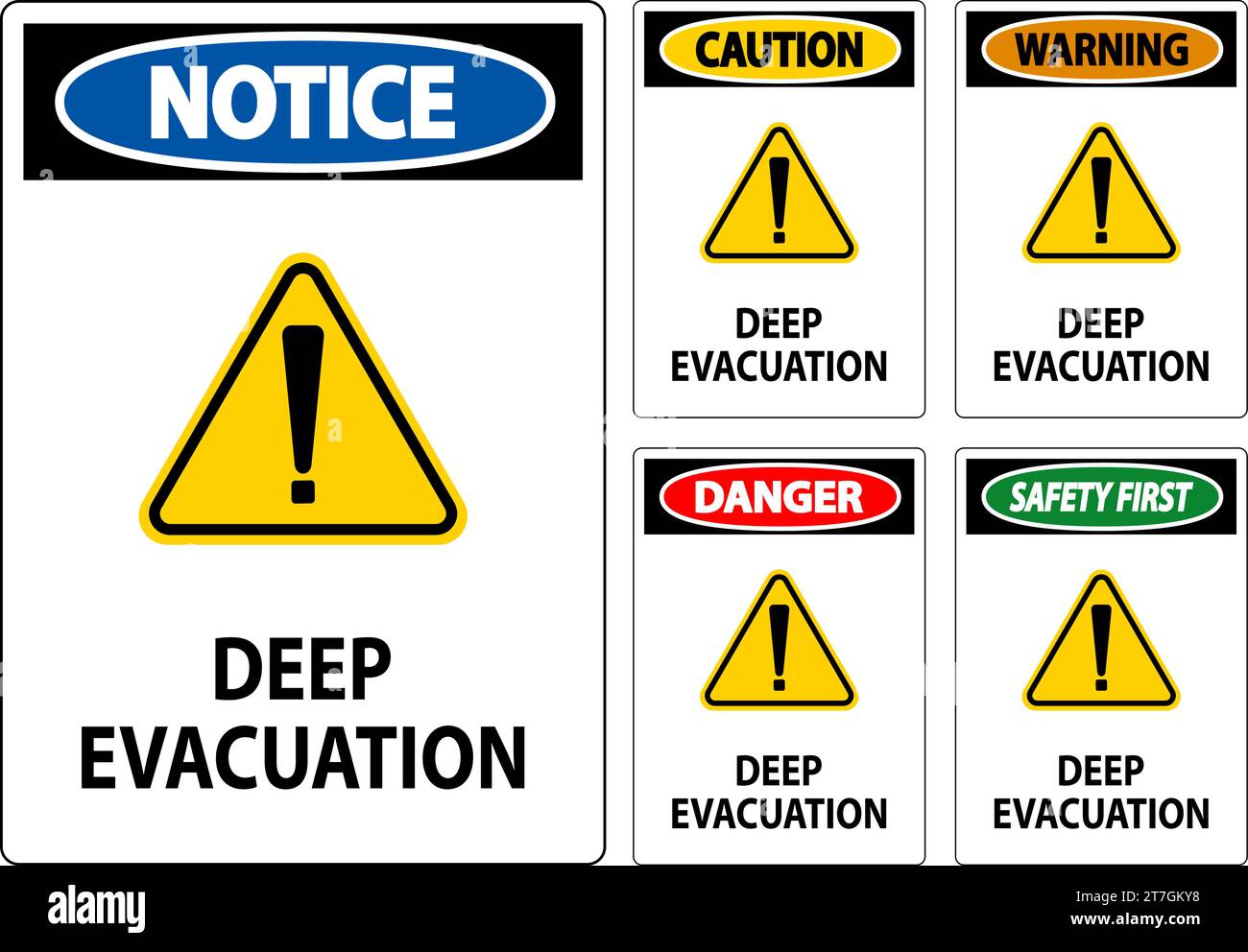 Signe danger évacuation profonde Illustration de Vecteur