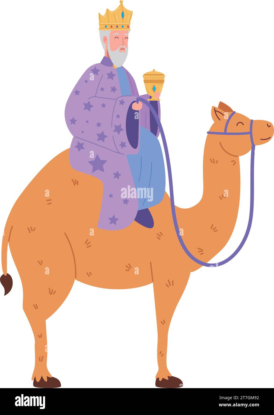 roi sage d'epiphanie sur chameau Illustration de Vecteur