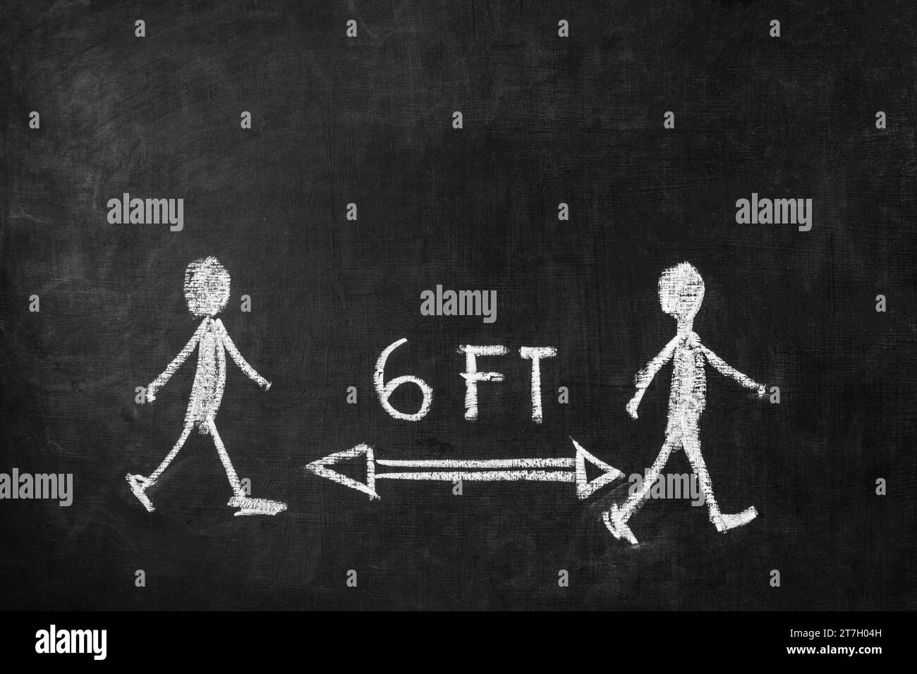Concept de distanciation sociale avec dessin Banque D'Images