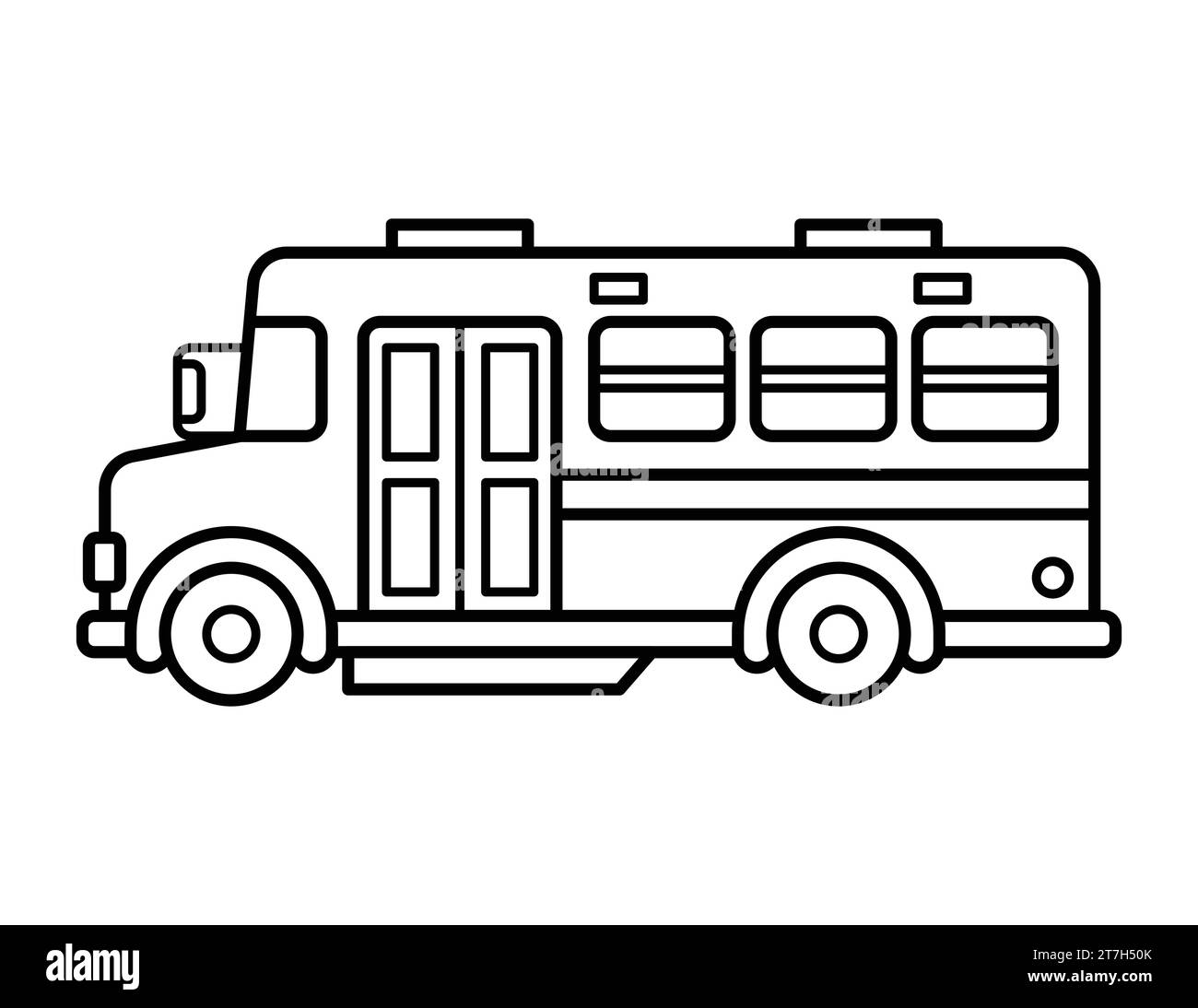 Coloriage de bus scolaire pour les enfants Illustration de Vecteur