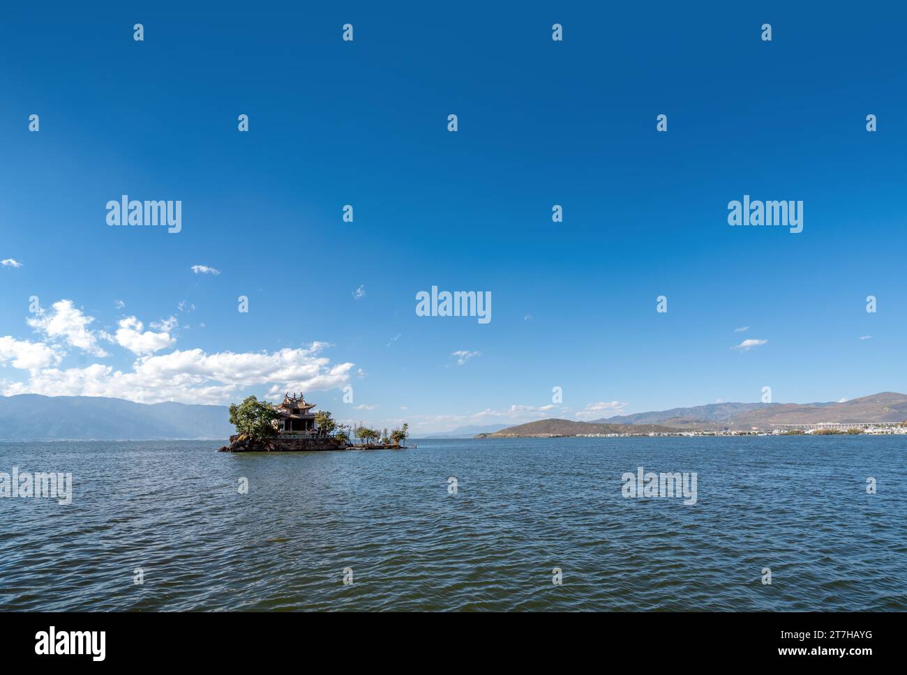 Paysage du lac Erhai, situé à Dali, Yunnan, Chine. Banque D'Images
