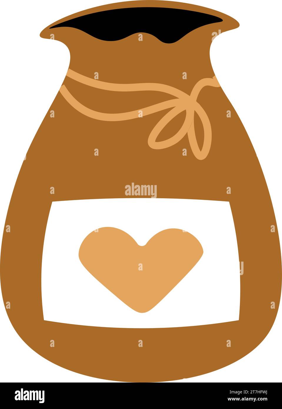 Symbole de luxe de sac surprise pour votre bien-aimé. Symbole de Noël dans le style Boho. Icône vectorielle festive du nouvel an isolée sur fond blanc pour Decora Illustration de Vecteur