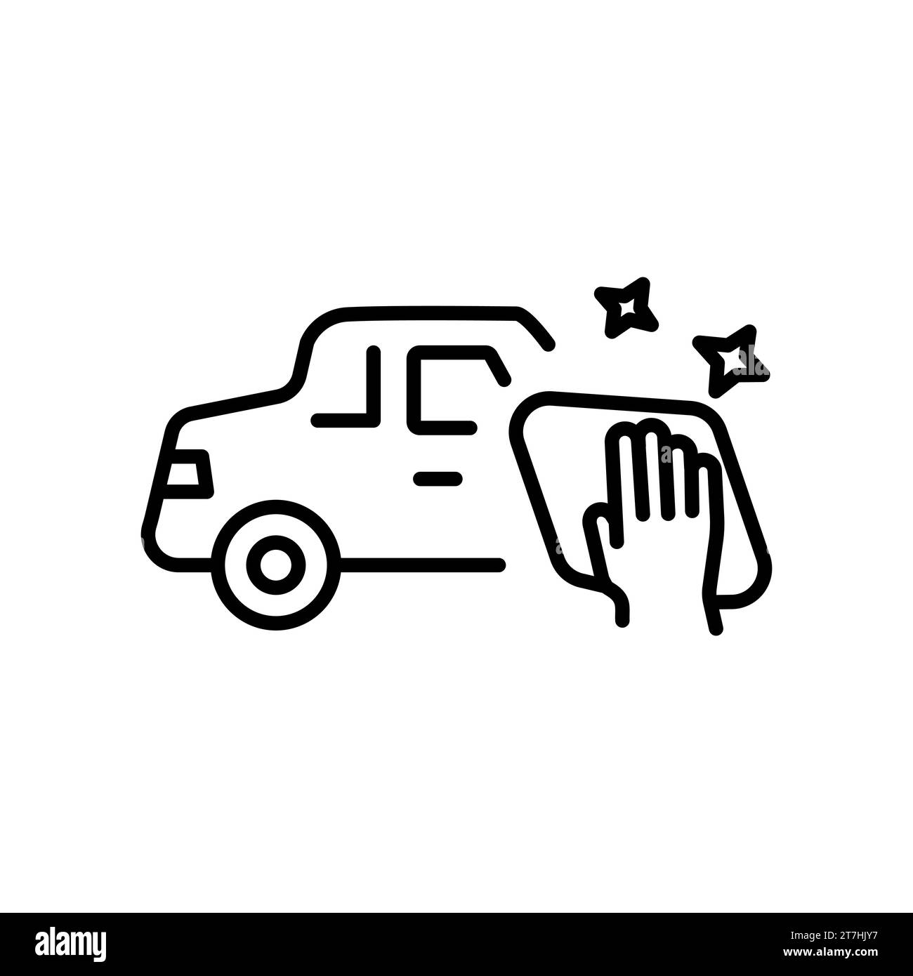 Icône de désinfection du véhicule. Concept de transports publics et de services de taxi covid mesures de sécurité. Illustration vectorielle de trait modifiable Illustration de Vecteur