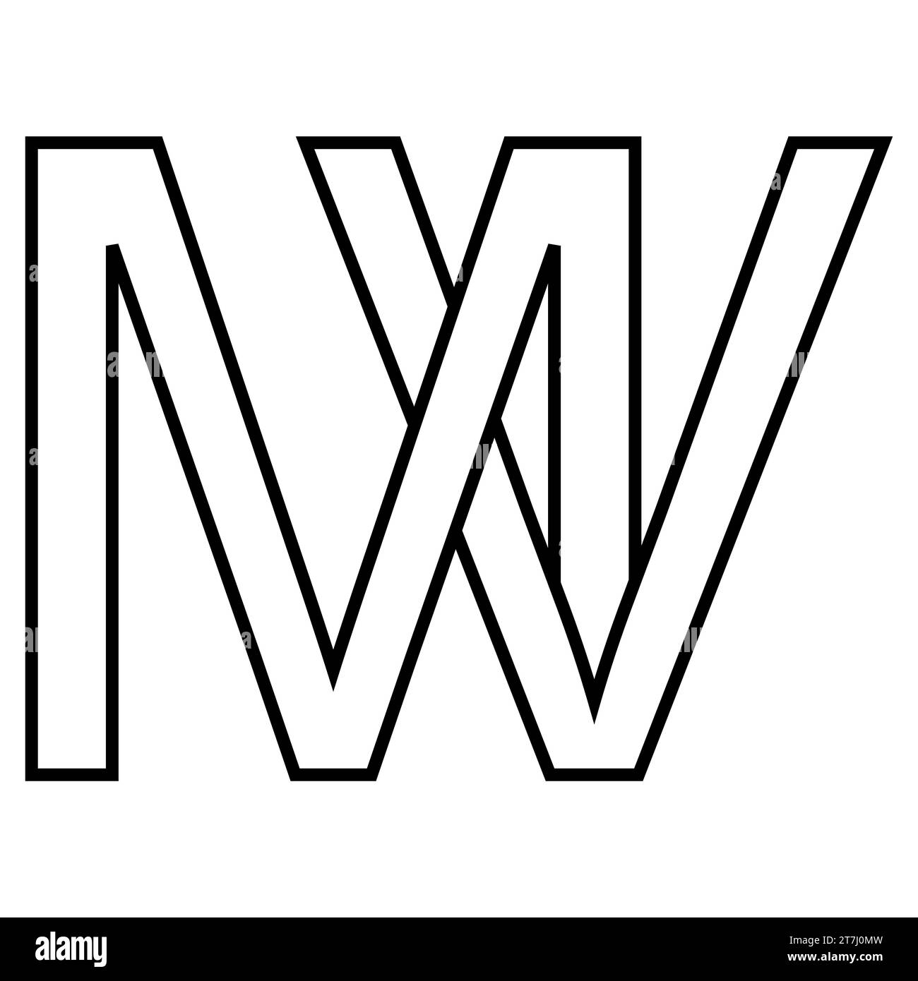 Logo mv vm icône lettres doubles logotype m v Illustration de Vecteur