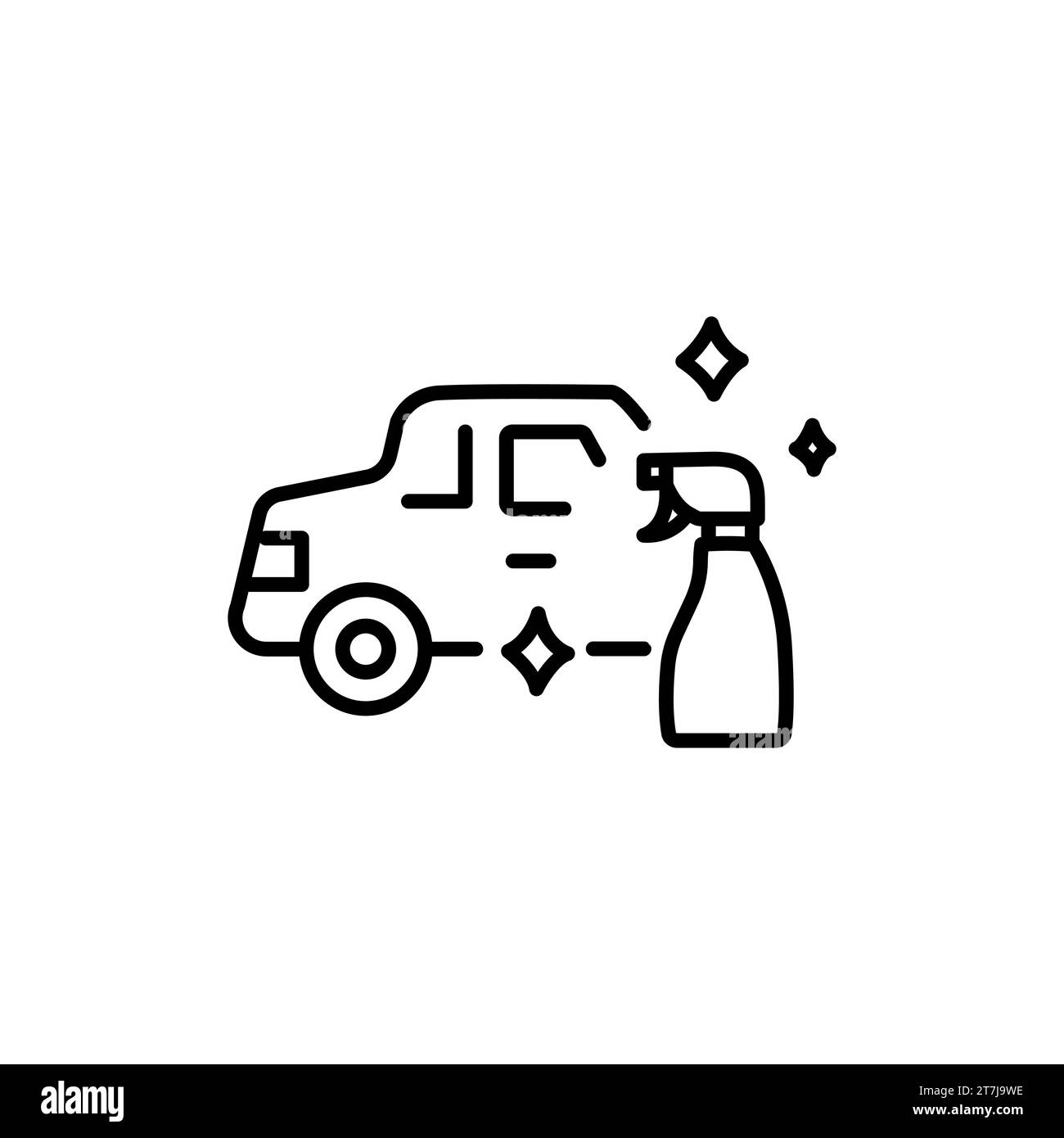 Icône linéaire de nettoyage régulier du véhicule. Lave-auto. Illustration personnalisable en ligne fine. Symbole de contour. Dessin vectoriel isolé. Contour modifiable Illustration de Vecteur