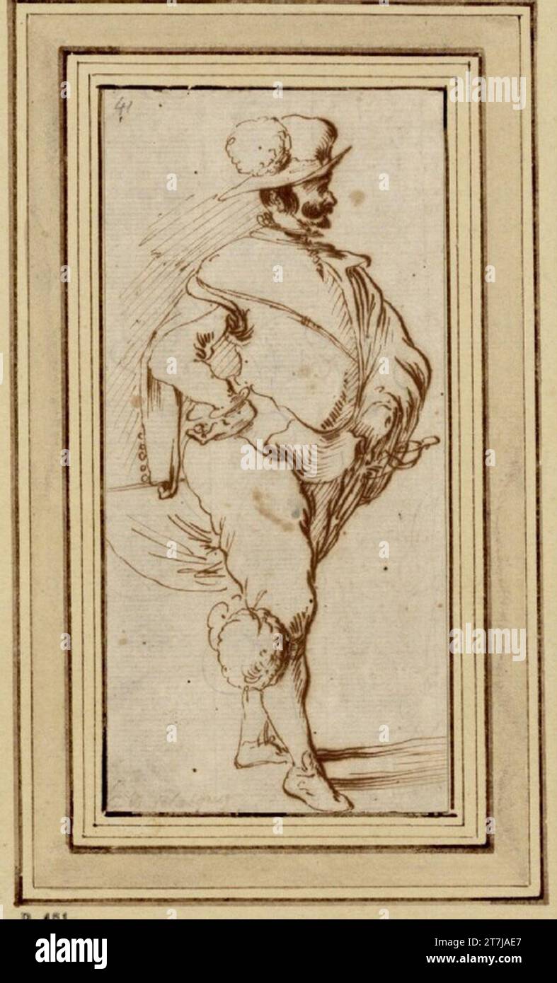 Johann Wilhelm Baur Genuese cavalier. FEDER en marron 1. Hälfte 17. Century Banque D'Images
