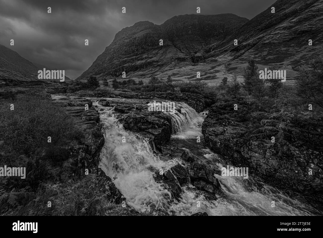 Clachaig Falls, Glencoe, Écosse Banque D'Images