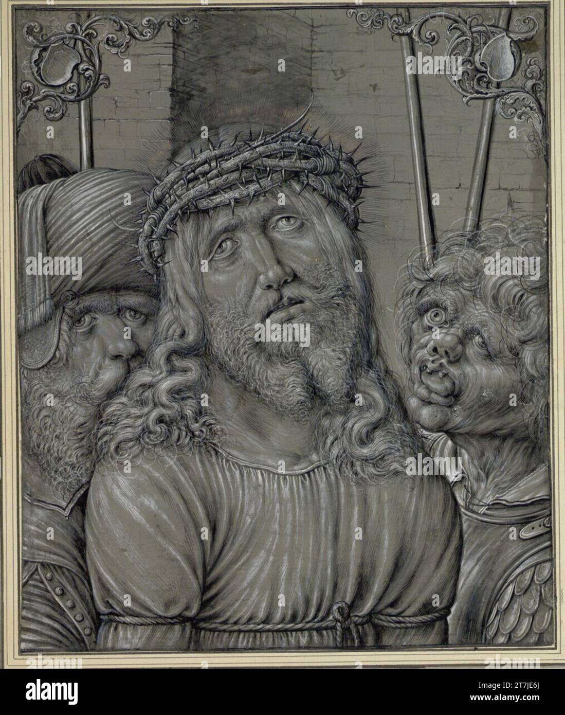 Georg Gärtner Voici l'homme. Brosser en noir, gris et blanc de pont sur papier gris verdâtre -primer autour oder après 1600 Banque D'Images
