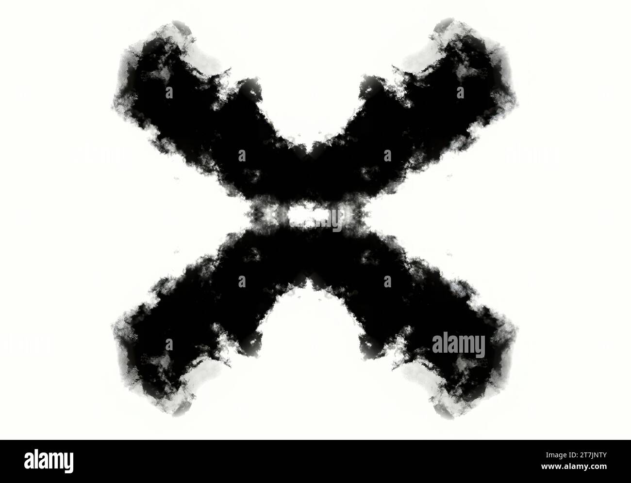 Croix de test de Rorschach faite d'encre, carte de test de psychologie illustration conceptuelle Banque D'Images