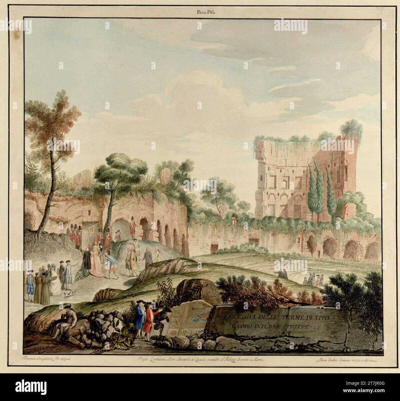 Vincenzo Brenna Vestigia de la terme di Tito et leurs peintures internes '. Aquarelle, couleurs de couverture autour de 1780 Banque D'Images