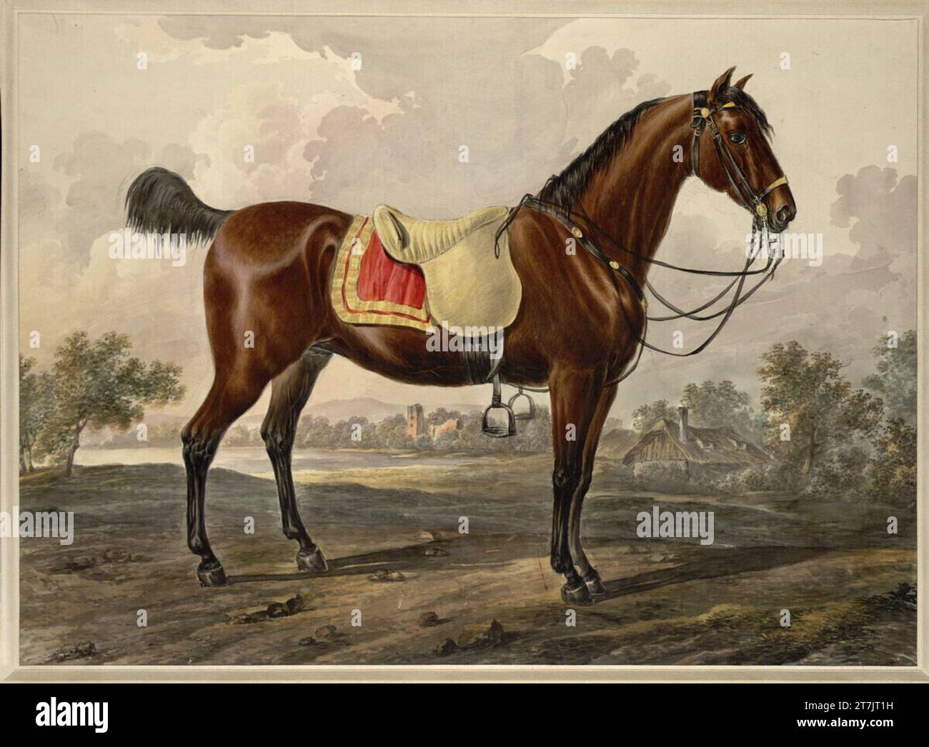 Johann Nepomuk Höchle joli. Brun normal. Aquarelle Banque D'Images