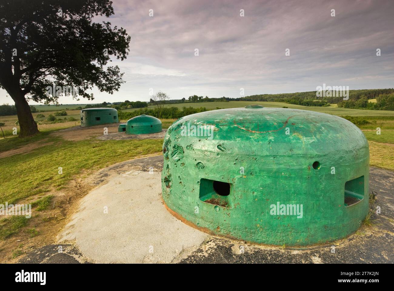 Bunkers à Ostwall Międzyrzecz région fortifiée allemande Musée en plein air des fortifications de la Seconde Guerre mondiale près du village de Pniewy, Lubuskie Voivodeship, Pologne Banque D'Images