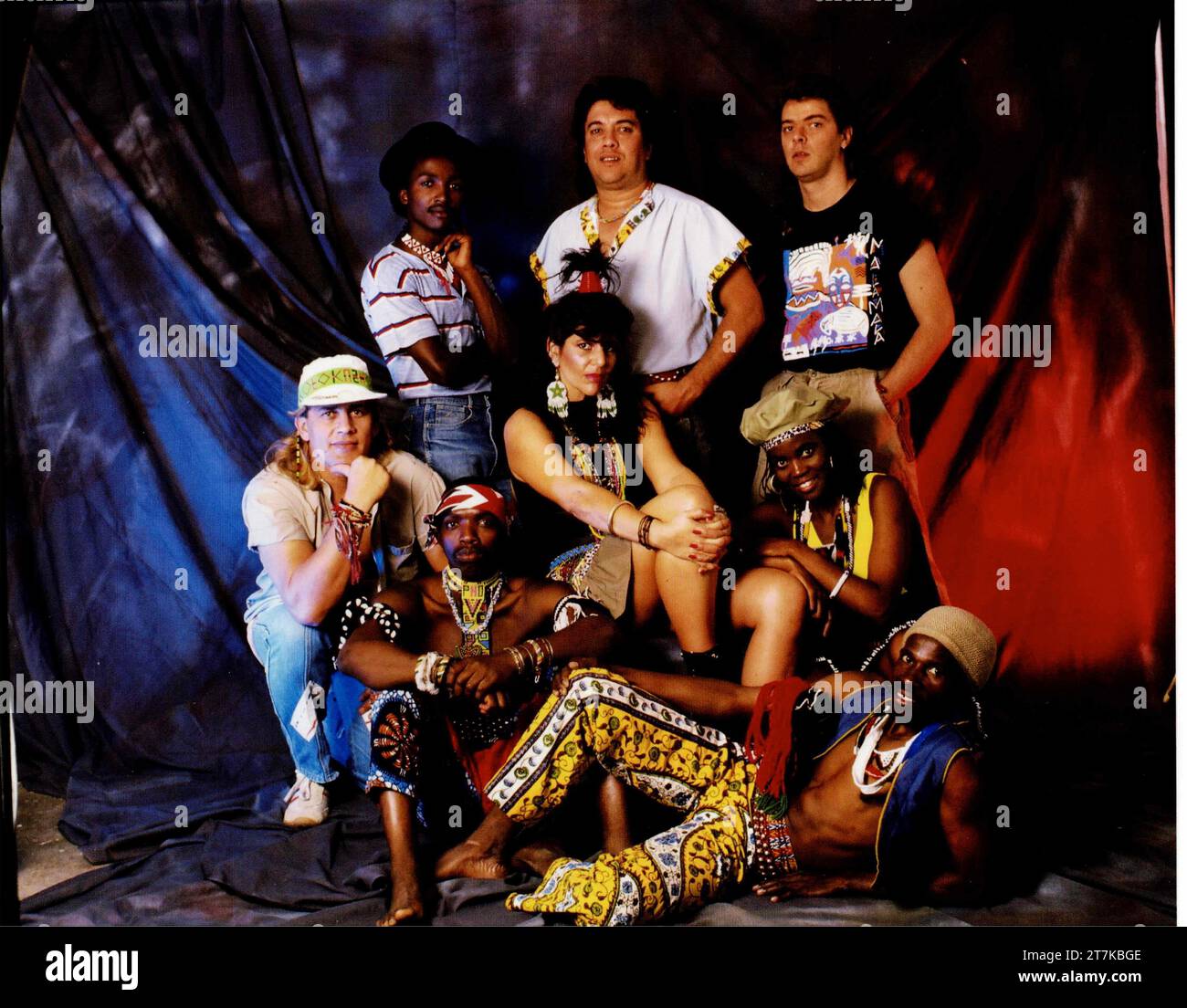 Tournage en studio du groupe de rock sud-africain ZIA, Johannesburg, Afrique du Sud, 1988. De la collection - musiciens sud-africains des années 1980 - Archives photographiques Don Minnaar Banque D'Images