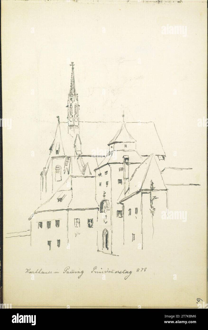 Theodor von Hörmann Karthaus dans Jeux, Maundy jeudi 1878. Crayon 1878 (Carnet de croquis : 1877-1878) Banque D'Images