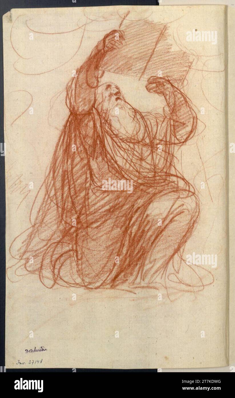 Ignaz Unterberger Moses avec les conseils juridiques. Red Chalk Banque D'Images