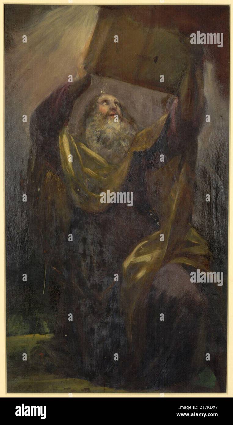 Ignaz Unterberger Moses avec les conseils juridiques. Huile sur toile Banque D'Images