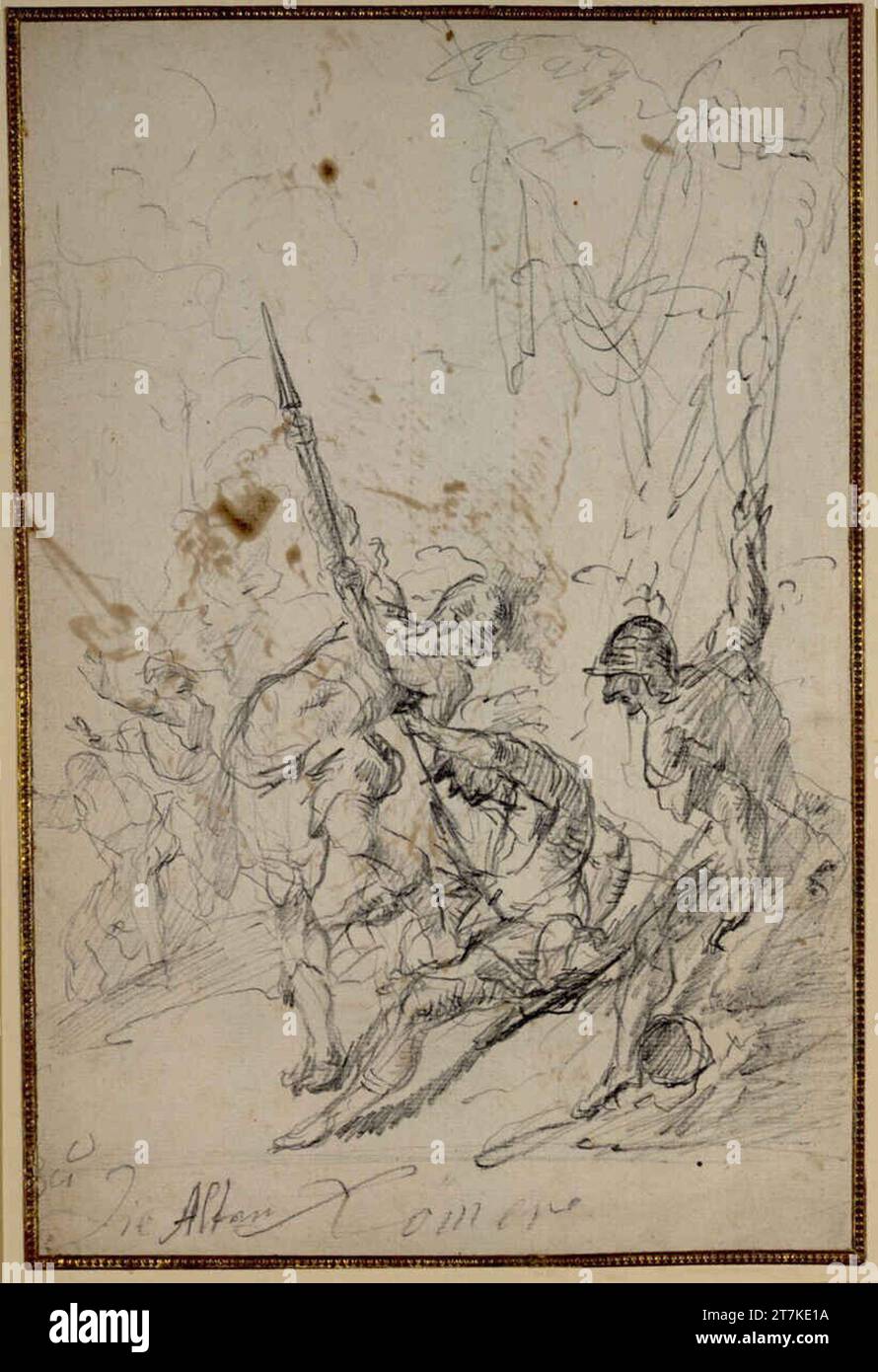 Lucas Stipperger combattant des soldats. Crayon graphite et craie noire 1775/80er Jahre ? Banque D'Images