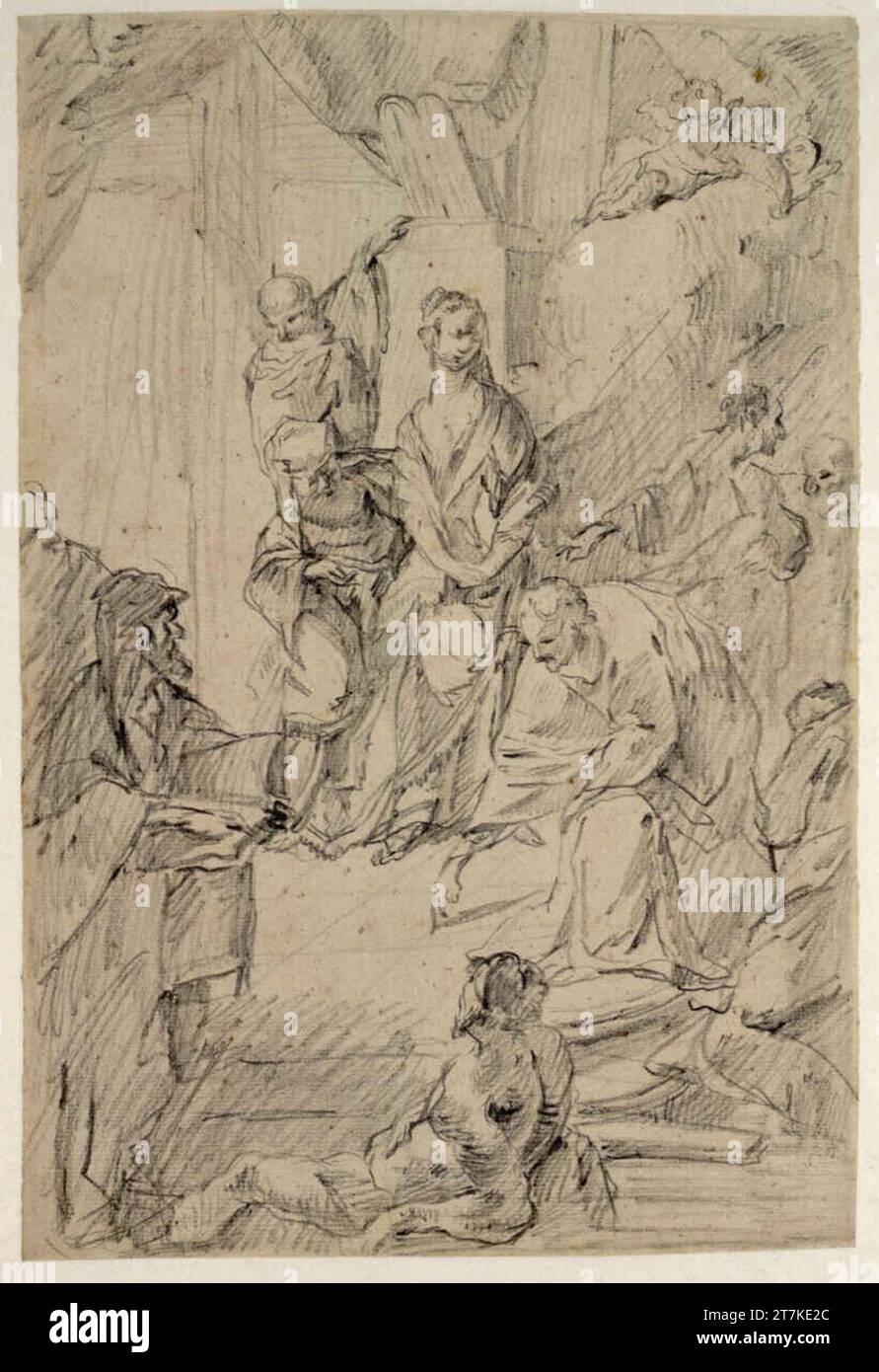 Lucas Stipperger Christ et l'adultère. Crayon graphite, craie noire 1775/80er Jahre ? Banque D'Images