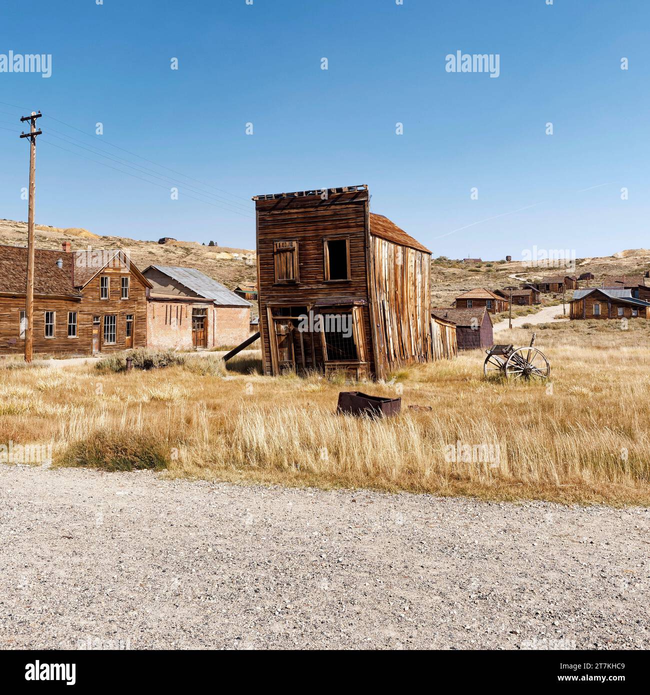 Ville fantôme de Bodie, une ville aurifère abandonnée laissée dans un état de réparation arrêté dans le comté de Mono, Californie, États-Unis depuis 1932, maintenant un parc d'État historique. Banque D'Images