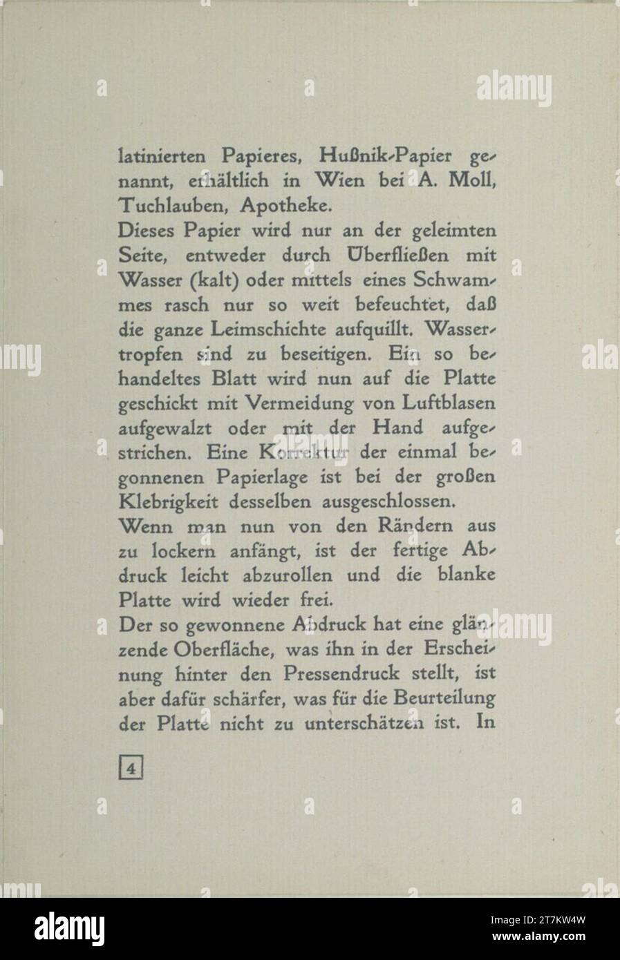 Richard Teschner approche d'août Roth sur la procédure du collodium, auto-publié, mars 1907. Pression du livre März 1907 (Sketchbook : 1915-1947) Banque D'Images