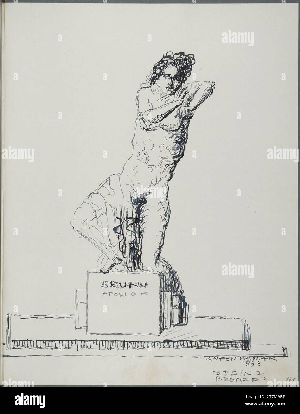 Anton Hanak les études sur un monument à la musique, ont commencé en 1930 '. FEDER en noir Oktober 1933 , 1933-10 Banque D'Images