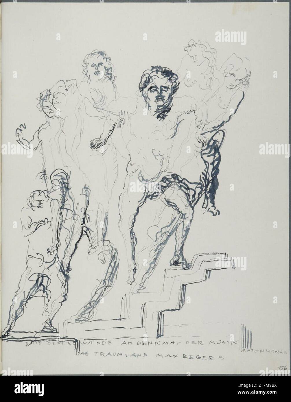 Anton Hanak les études sur un monument à la musique, ont commencé en 1930 '. FEDER en noir Oktober 1933 , 1933-10 Banque D'Images