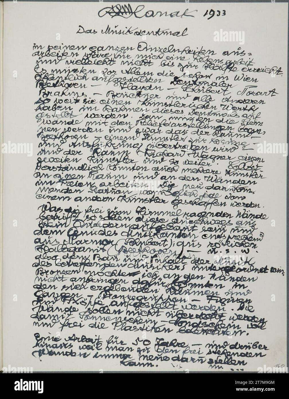 Anton Hanak les études sur un monument à la musique, ont commencé en 1930 '. FEDER en noir Oktober 1933 , 1933-10 Banque D'Images