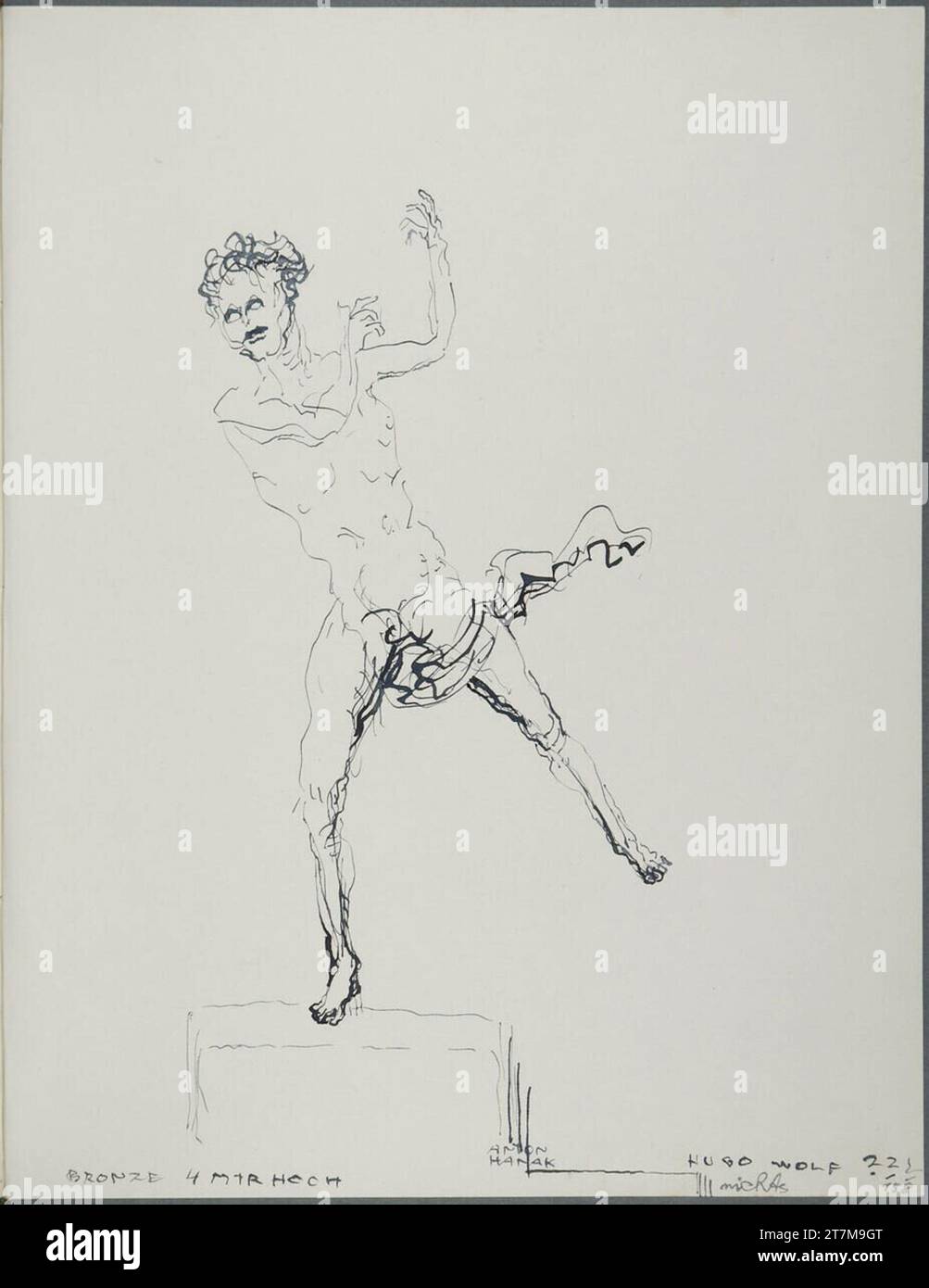 Anton Hanak les études sur un monument à la musique, ont commencé en 1930 '. FEDER en noir Oktober 1933 , 1933-10 Banque D'Images