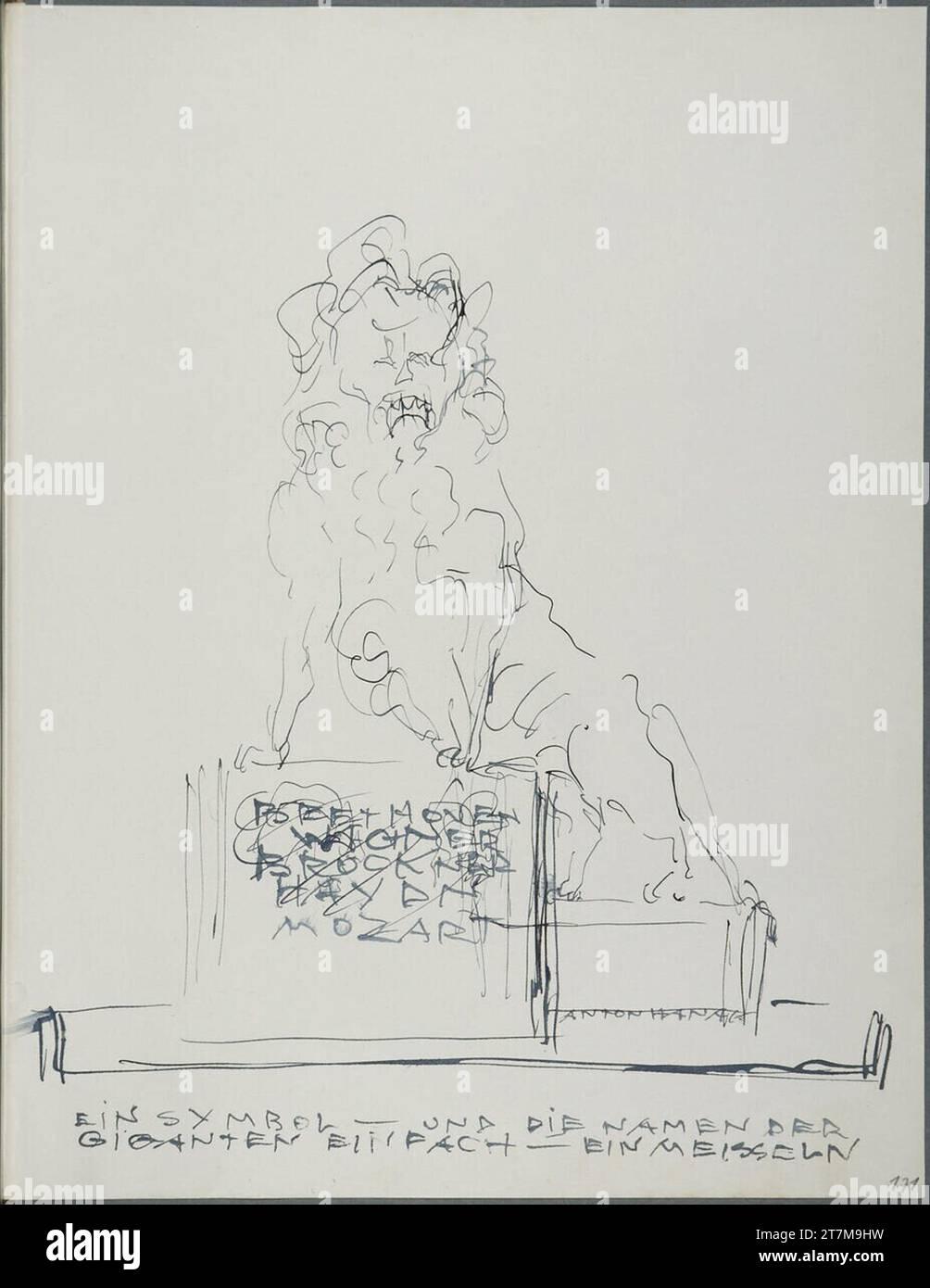 Anton Hanak les études sur un monument à la musique, ont commencé en 1930 '. FEDER en noir Oktober 1933 , 1933-10 Banque D'Images