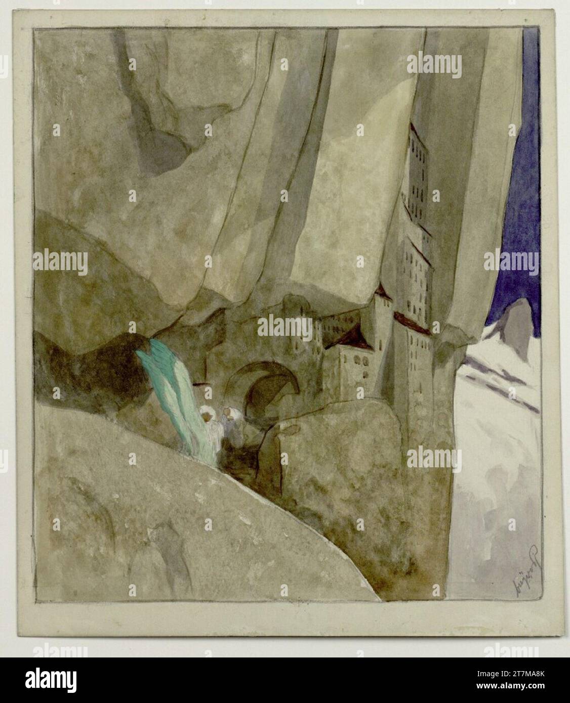 Franz von Bayros (Marquis) Design for Dantes Divine Comedy, étude sur Paradiso, XXI, 124. Aquarelle, crayon vers 1920 Banque D'Images