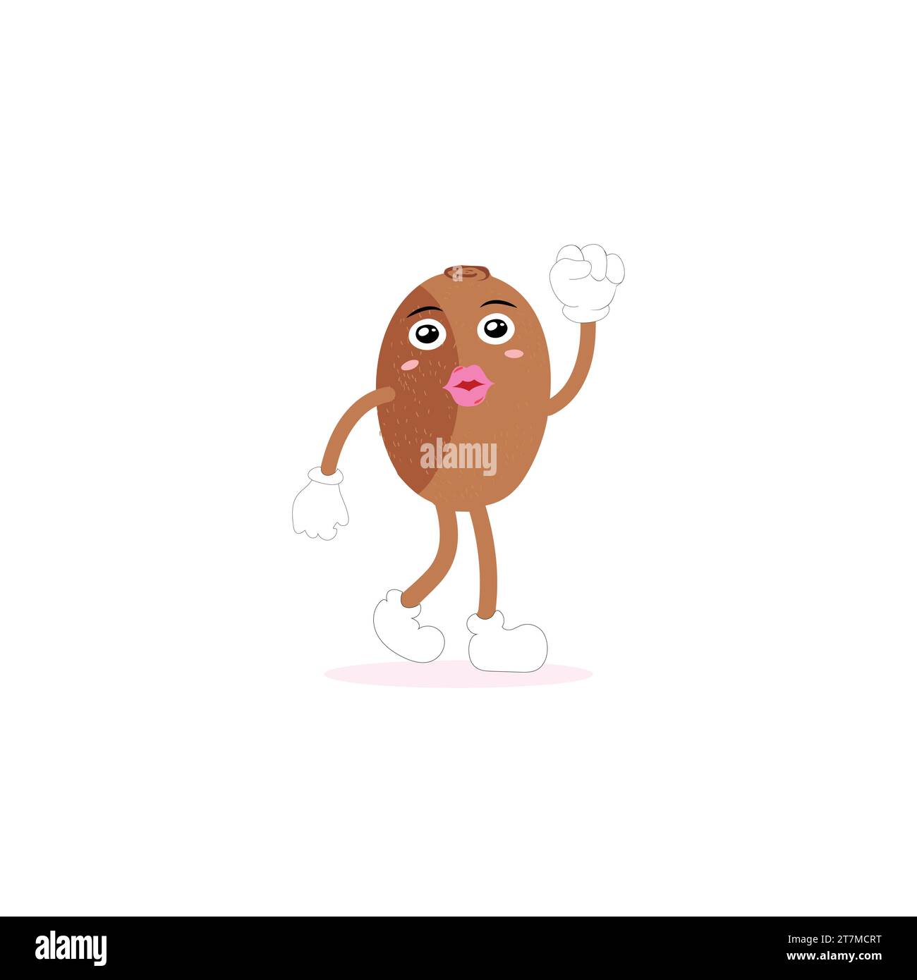 Kiwi fruit sourit. Émoticônes de dessin animé mignon. Icônes emoji. Personnage kiwi avec un visage cool et des lunettes de soleil. Parfait pour les enfants, la marchandise et l'autocollant Illustration de Vecteur