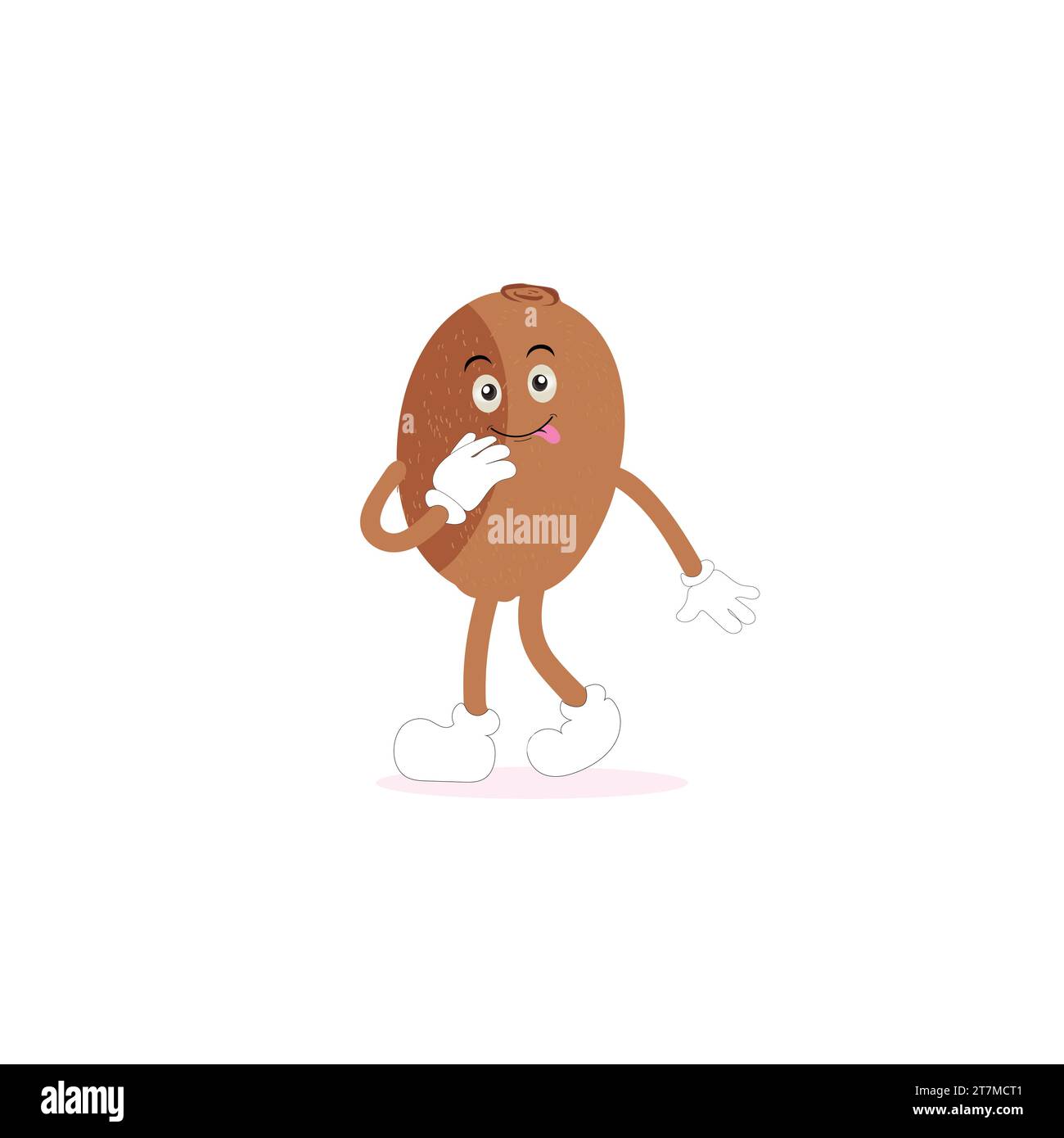 Kiwi fruit sourit. Émoticônes de dessin animé mignon. Icônes emoji. Personnage kiwi avec un visage cool et des lunettes de soleil. Parfait pour les enfants, la marchandise et l'autocollant Illustration de Vecteur