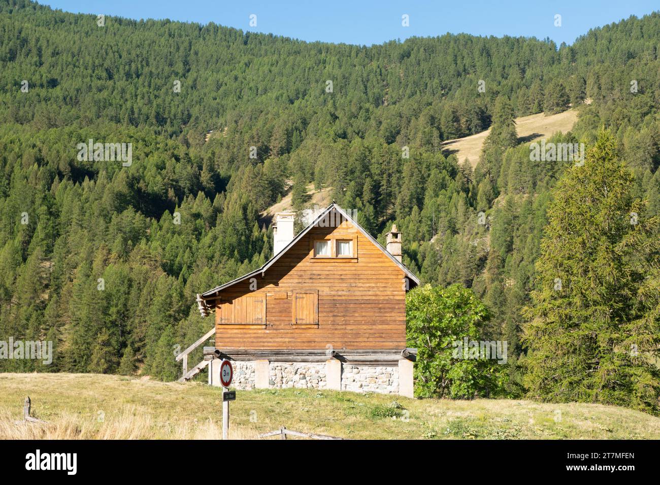 Village de Queyras dans les Hautes Alpes près du Col d'Angel, France Banque D'Images
