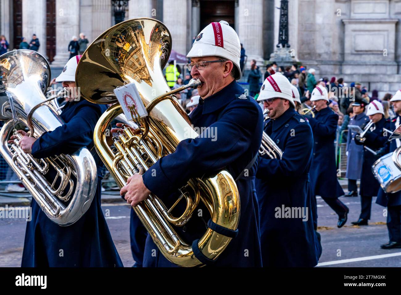 Les Household Troops Band de l'Armée du Salut participent au Lord Mayor's Show, Londres, Royaume-Uni Banque D'Images