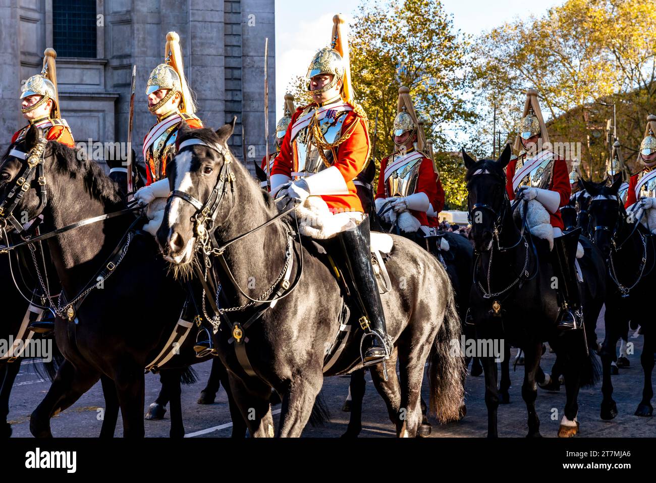 Le Household Cavalry Mounted Regiment participe au Lord Mayor's Show, Londres, Royaume-Uni Banque D'Images