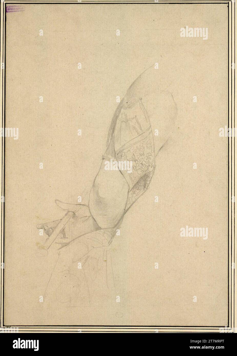 Hans Makart étude du bras féminin (dessin pour la peinture 'japonaise'). Crayon, papier 1870-1875, 1870/1875 Banque D'Images