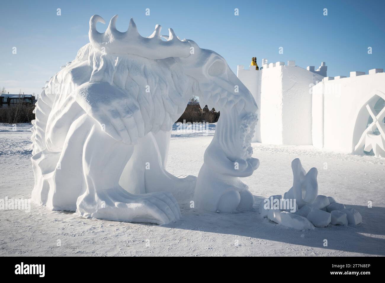 Festival Snow King à Yellowknife, Territoires du Nord-Ouest, Canada par une froide journée d'hiver Banque D'Images