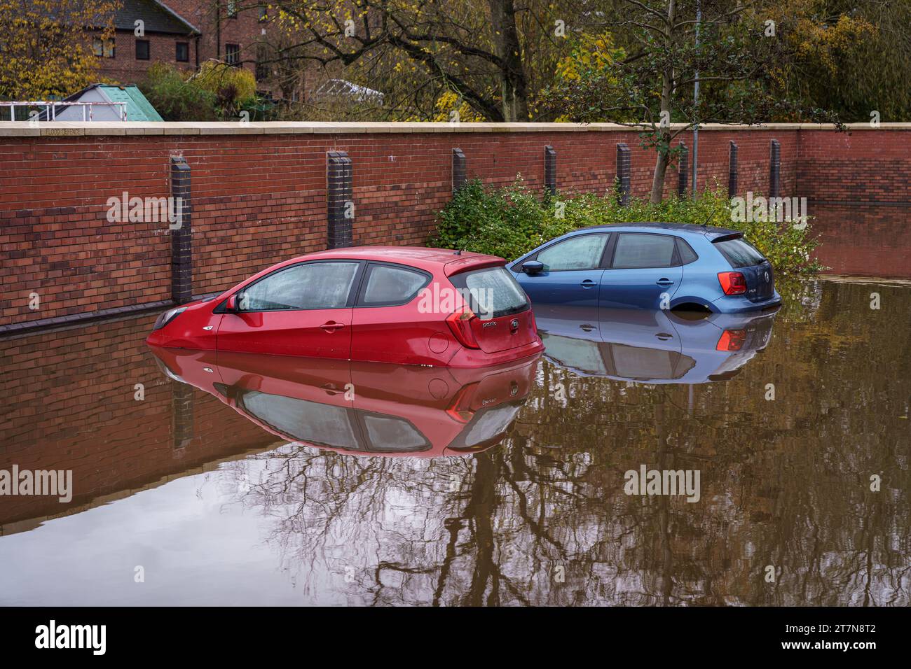 Inondations à York à la suite de la tempête Debi Banque D'Images