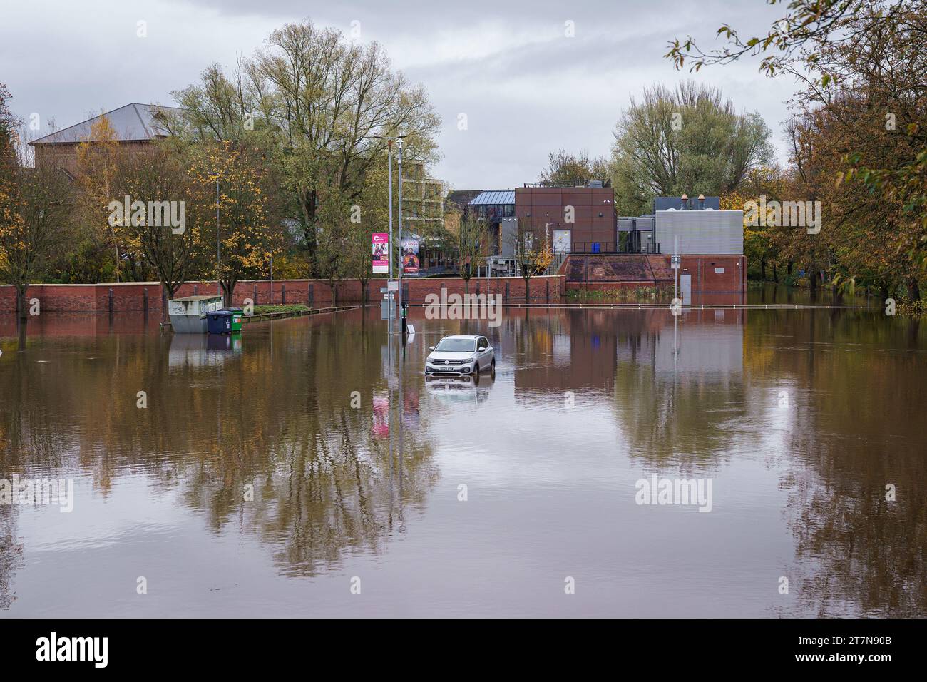 Inondations à York à la suite de la tempête Debi Banque D'Images