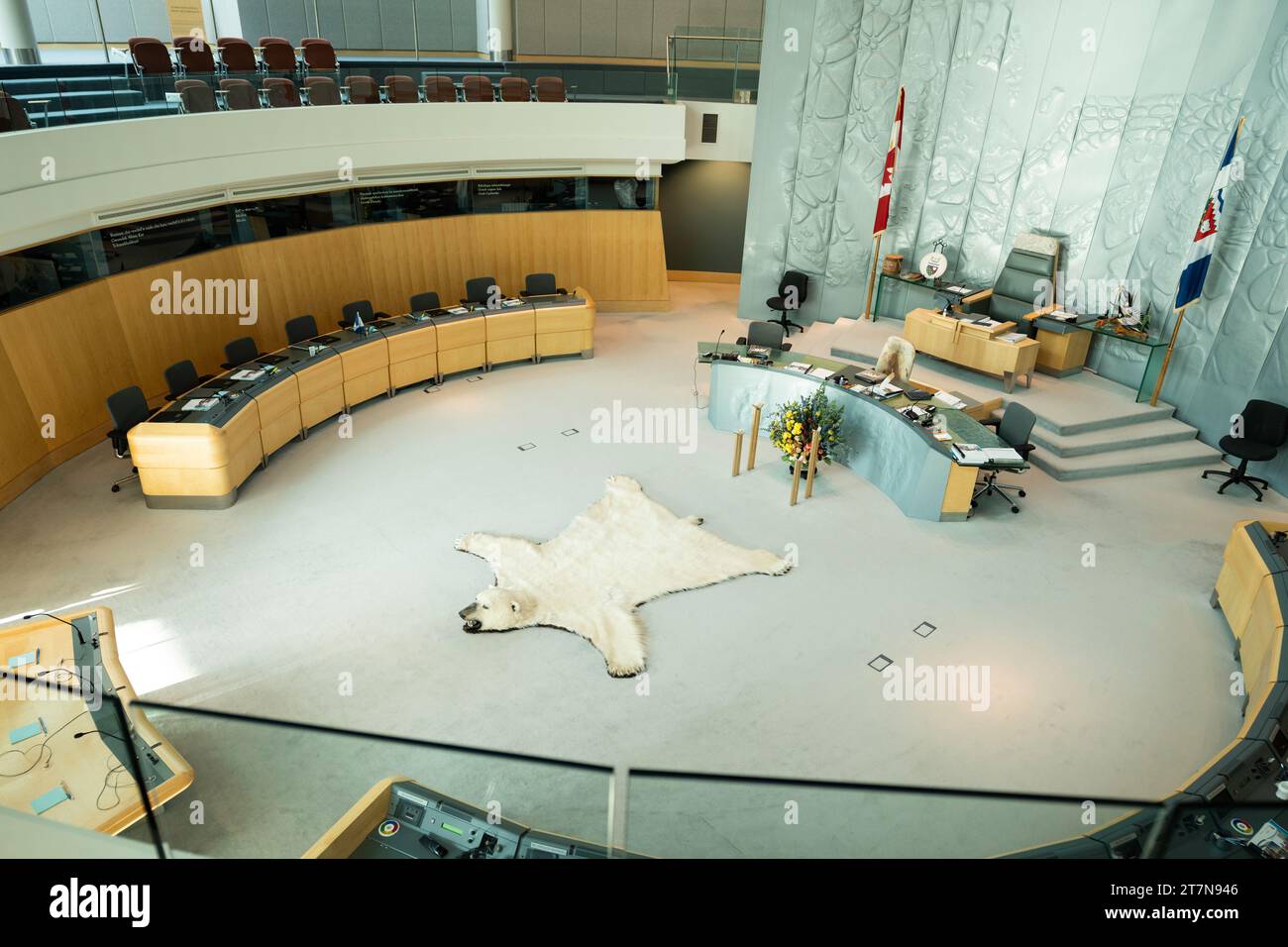 Arène de réunion législative pour les dirigeants des Premières nations, Yellowknife, Territoires du Nord-Ouest, Canada Banque D'Images