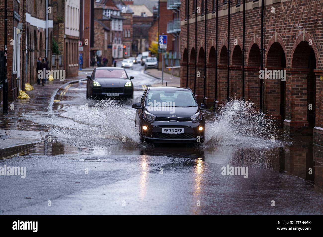 Inondations à York à la suite de la tempête Debi Banque D'Images